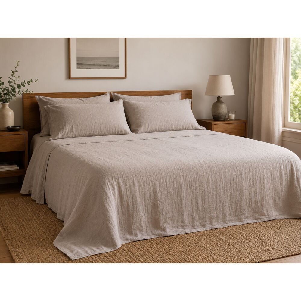 Restoration Hardware Stonewashed Belgian Linen King Size Sheet